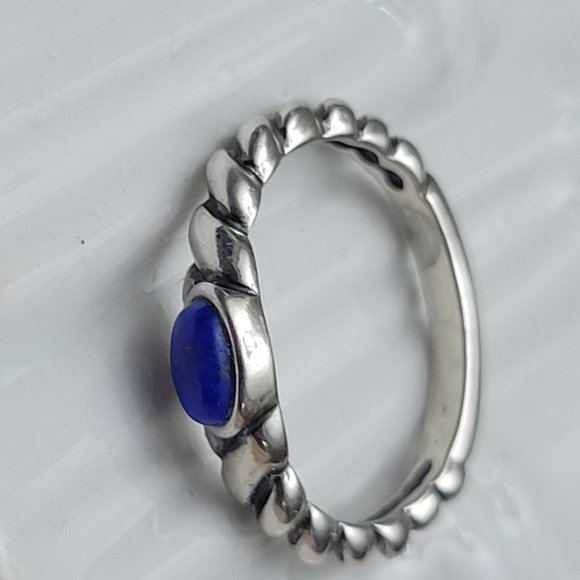 Promise Lapis Lazuli December Birthstone Ring 925 SIZE 6 STERLING - Picture 7 of 8